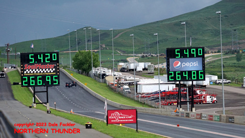 Scoreboards - Shawn Cowie (right) 5.490 - 264.86 vs 
Joey Severance (left) 5.420 - 266.95